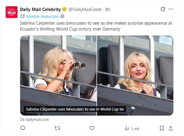 Sabrina Carpenter Mundial 2026