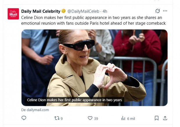 Céline Dion reaparece