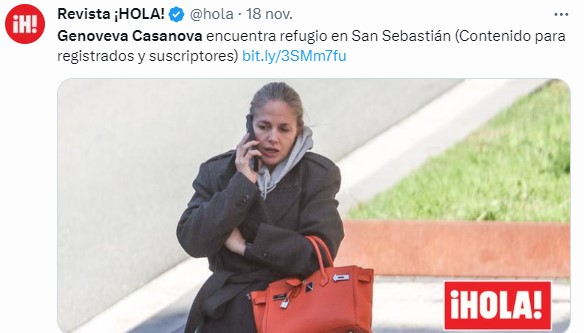 Así se le vio a Casanova hace unos días. Captura: Revista Hola (X)