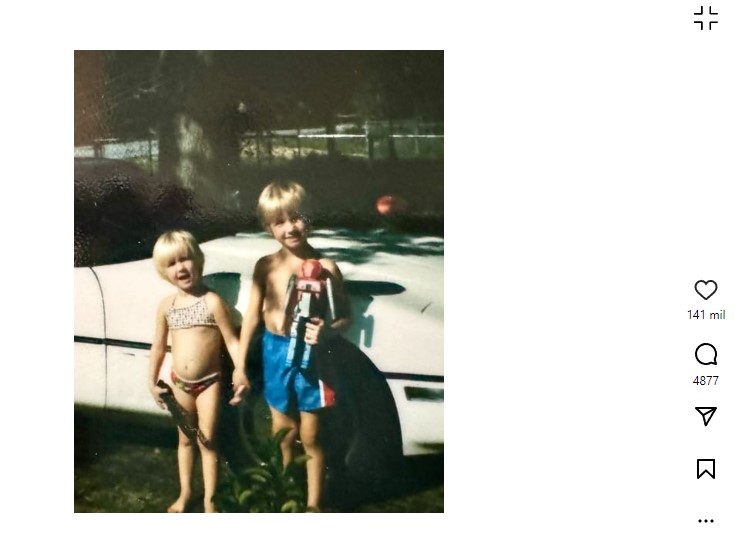 La foto de Carter dedicada a su hermana.
