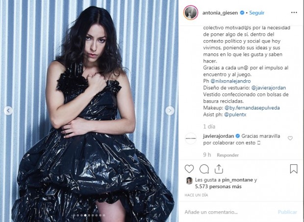 La intención de la actriz fue reflexionar sobre la situación que se vive en Chile en la actualidad / www.instagram.com/antonia_giesen