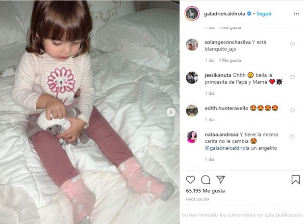Luz Elif, la hija de Gala Caldirola y Mauricio Isla, tiene 2 años / www.instagram.com/galadrielcaldirola