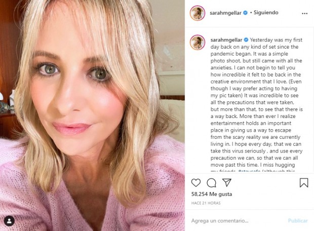 Sarah Michelle Gellar se sometió a una sesión de fotos por primera vez desde el comienzo de la pandemia / www.instagram.com/sarahmgellar
