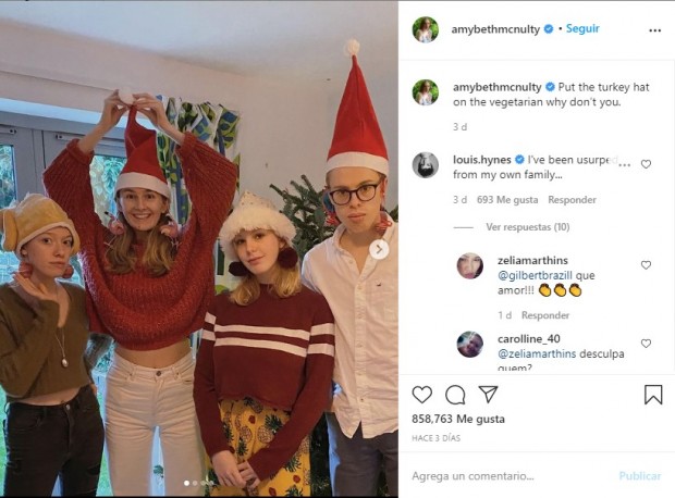 Amybeth McNulty posó junto a la familia de Louis Hynes y alimentó aun más los rumores de relación / www.instagram.com/amybethmcnulty