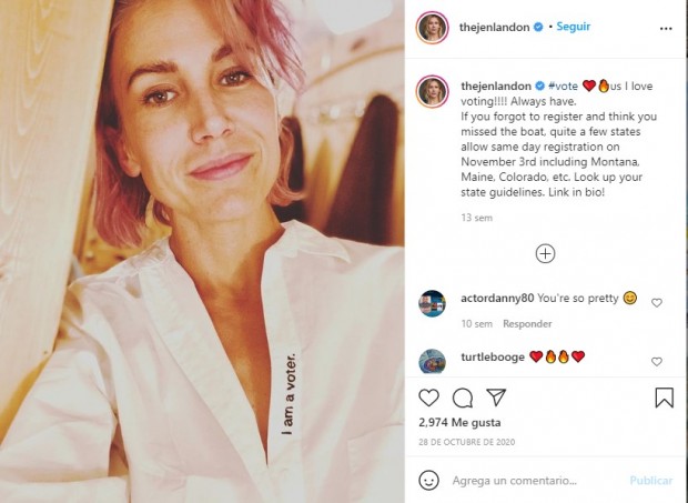 Jennifer Landon, la hija de Michael, alentando a sus seguidores estadounidenses para que voten en las elecciones / www.instagram.com/thejenlandon