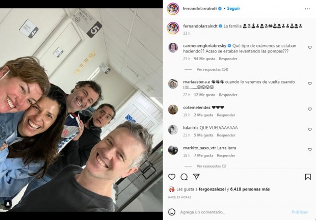 Y una imagen, que compartió Fernando Larraín, disparó las especulaciones sobre un posible regreso / www.instagram.com/fernandolarraindt