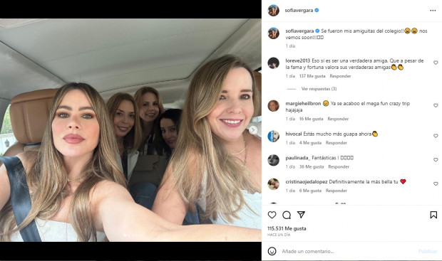 Sofía Vergara sorprendió a sus seguidors con algunas imágenes junto a sus amigas del colegio / www.instagram.com/sofiavergara