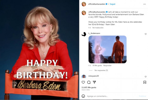 C Mo Luce Hoy Barbara Eden La Protagonista De Mi Bella Genio A Sus