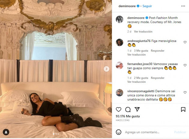 Demi Moore compartió algunas imágenes, en las que se vio radiante a sus 60 años / www.instagram.com/demimoore