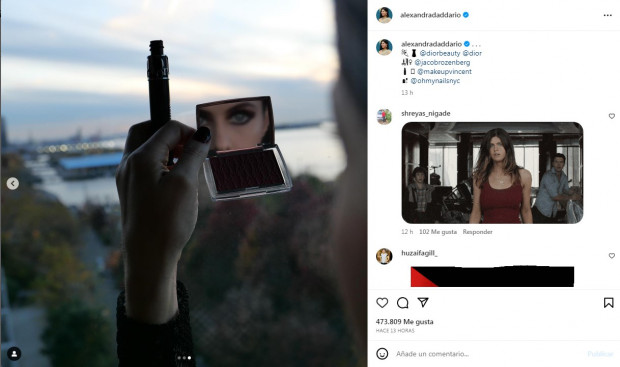 Sus seguidores reaccionaron a la publicación, que obtuvo casi 500 mil "likes" / www.instagram.com/alexandradaddario