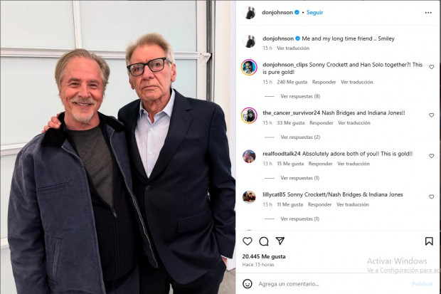 Don Johnson, a sus 75 años, sorprendió al asegurar que es amigo de Harrison Ford desde hace tiempo / www.instagram.com/donjohnson