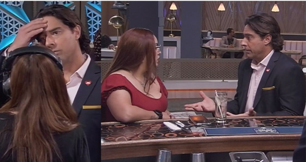 La cara de Cristián Riquelme lo dice todo: animador lamentó que un participante de "Amor a Ciegas" no pudo llegar al programa / www.pagina7.cl