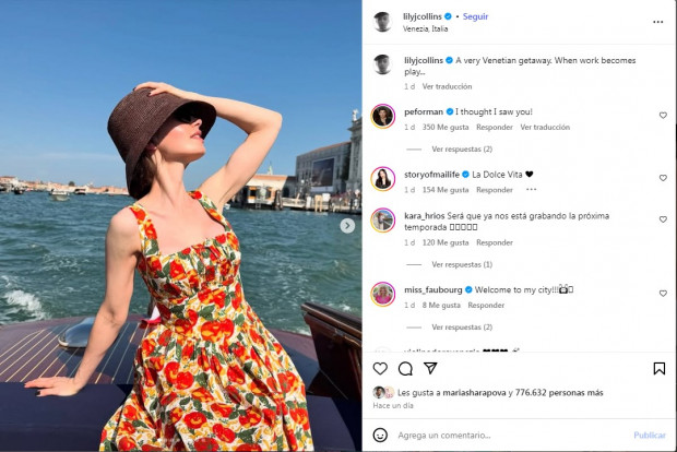 Lily Collins deslumbró en rodaje de "Emily en París" con este vestido veraniego / www.instagram.com/lilyjcollins