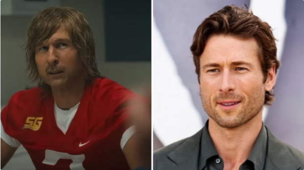 Irreconocible: así se ve Glen Powell como Russ Holliday, su personaje en la serie "Chad Powers" / www.infobae.com