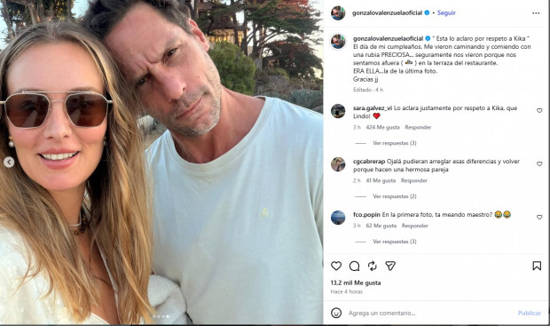 Gonzalo Valenzuela había sido señalado por salir con mujer "muy parecida" a Kika Silva: actor aclaró que se trataba de ella / www.instagram.com/gonzalovalenzuelaoficial