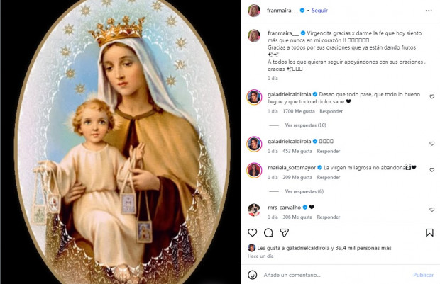 Fran Maira aseguró que motociclista que atropelló se está recuperando, y que fue gracias a las oraciones / www.instagram.com/franmaira___