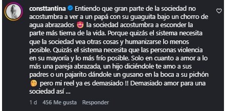 Tanza Varela respondió con todo a críticas por video familiar / www.instagram.com/consttantina