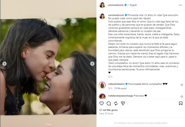 Carolina Mestrovic cumpleaños hija