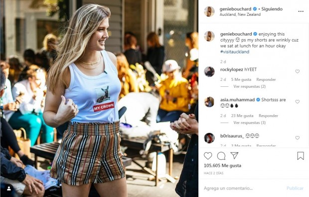 Genie Bouchard sorprendió con el estado de su tenida / www.instagram.com/geniebouchard
