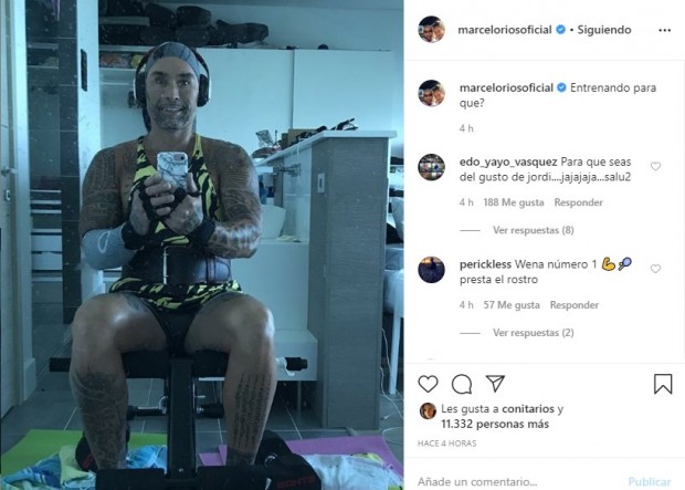 Marcelo Ríos y su extraña foto haciendo ejercicios / www.instagram.com/marceloriosoficial