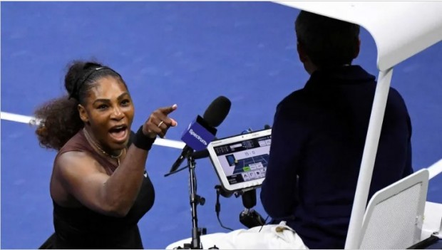 Aquí, la ex número 1 del mundo insultando a Carlos Ramos durante la final del US Open 2018 / www.lanacion.com.ar