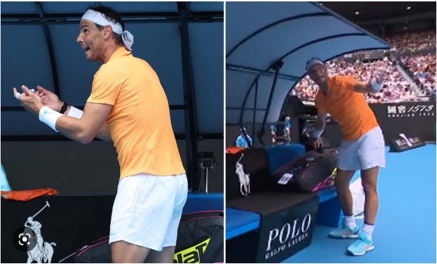 Increíble: Por error, un pasapelotas se llevó la raqueta con la que Nadal tenía que jugar / www.dailymail.co.uk
