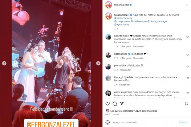Semanas atrás había hecho lo propio, publicando exclusivamente imágenes de la celebración junto a Luciana Aymar / www.instagram.com/fergonzalezel