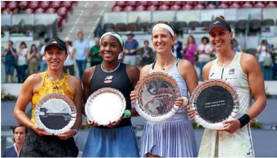 Masters de Madrid: Jessica Pegula, Coco Gauff, Victoria Azarenka y Beatriz Haddad recibieron su trofeo pero no pudieron dar su discurso de finalistas / www.espn.com.ar