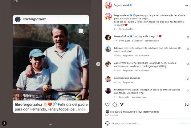Fernando González y un cálido homenaje por el Día del Padre / www.instagram.com/fergonzalezel