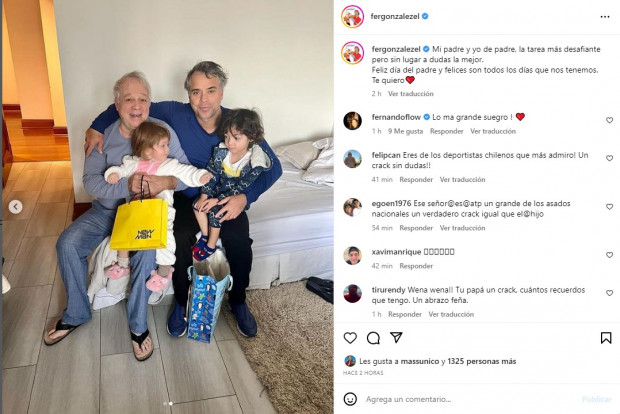 Aunque también, "Feña" se agasajó a sí mismo con una postal en la que estuvieron sus dos hijos / www.instagram.com/fergonzalezel