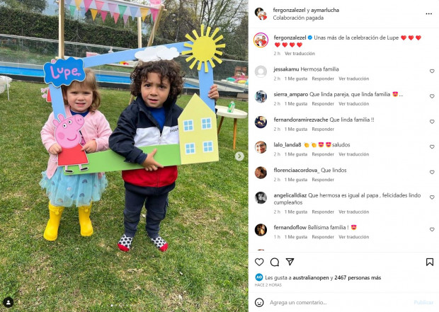Lupe, la hija de Fernando González y Luciana Aymar, cumplió sus primeros 2 años / www.instagram.com/fergonzalezel