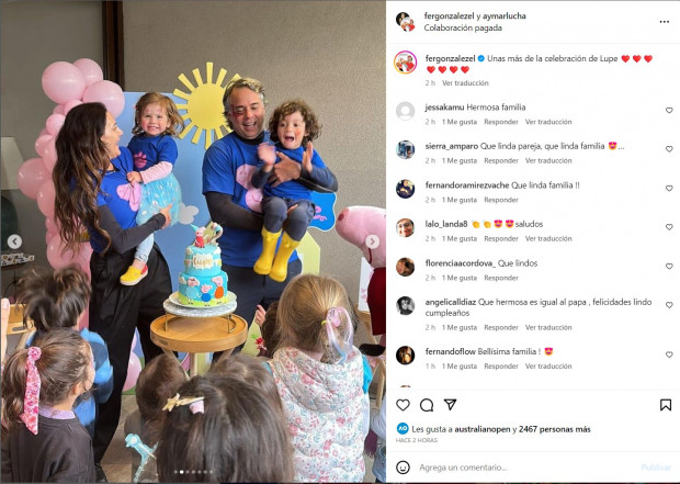 La pequeña festejó el cumpleaños y el extenista chileno compartió algunas imágenes / www.instagram.com/fergonzalezel