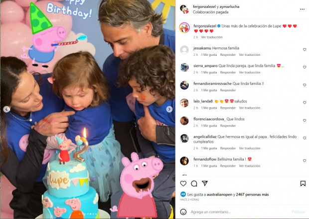 Como no podía ser de otra manera, la familia recibió muchos elogios de sus seguidores / www.instagram.com/fergonzalezel