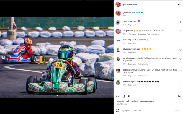 El adolescente compitió en una carrera, y su madre compartió imágenes del importante acontecimiento / www.instagram.com/giulianasotela