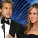 Brad Pitt dio un discurso en los Globos de Oro y la mirada enternecida de Jennifer Aniston sorprendió a todos