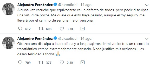Alejandro Fernández ebrio