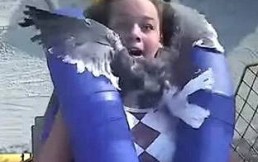 Joven vivió espantoso momento en juego mecánico: Un pájaro arruinó su diversión