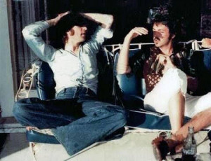 Última foto conocida de John Lennon y Paul McCartney juntos, 1974.