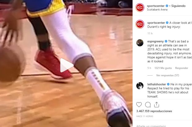 Kevin Durant sufre una grave lesión en su regreso forzado con los Warriors