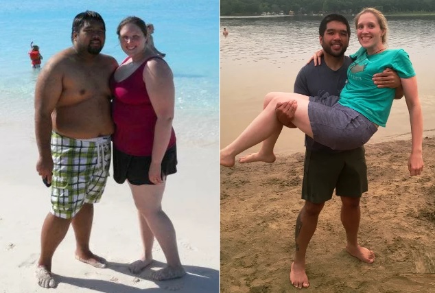 pareja que bajo de peso antes y despues
