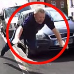 Automovilista golpea a un ciclista y sufre las consecuencias inmediatas del karma