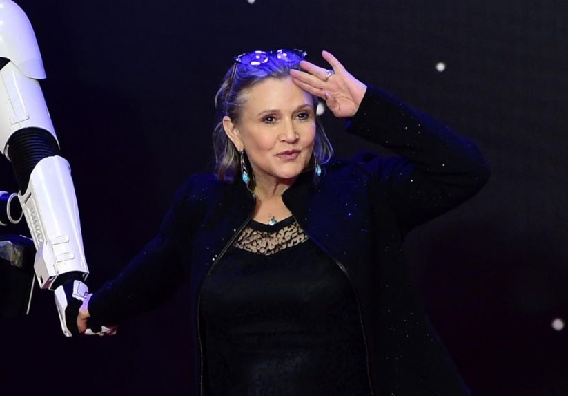 Carrie Fisher en 2015 durante la promoción de "Star Wars: Episodio VII - El despertar de la fuerza"