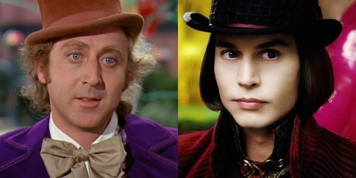 Gene Wilder y Johhny Depp en el mismo rol para "Willy Wonka y la fábrica de chocolate" (1971) y "Charlie y la fábrica chocolate" (2005)