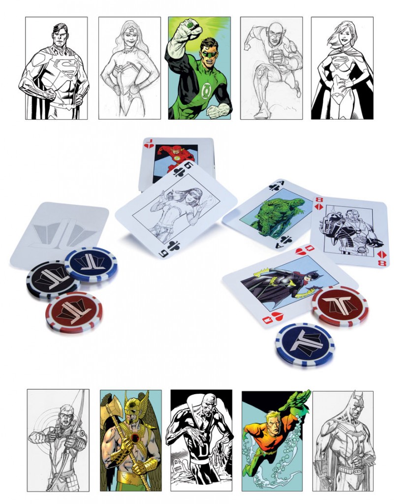 Set de Cartas de la Liga de la Justicia. Arte de Kevin Nowlan