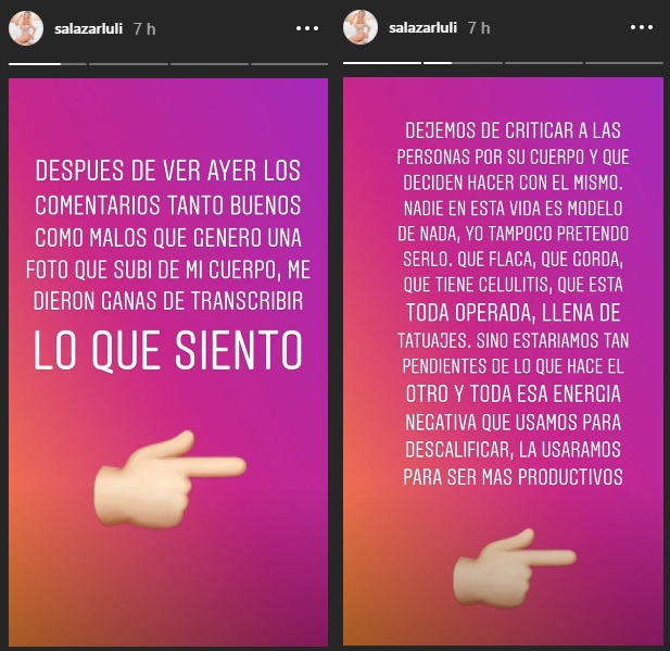 luciana salazar abdomen respuesta