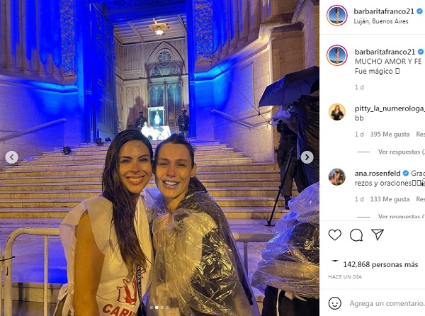 pampita y barby franco peregrinacion a lujan 2021
