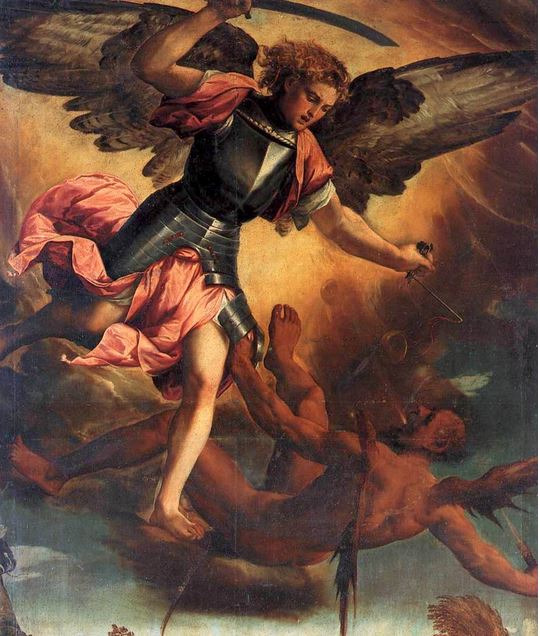 El Arcángel San Miguel, vencedor de demonios. 