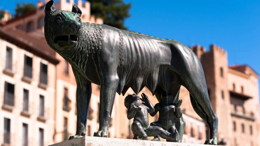 La Loba Capitolina, símbolo de Roma, amamantando a los gemelos Rómulo y Remo.