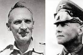 El general británico Bernard Montgomery y el general alemán Erwin Rommel, conocido como "El Zorro del desierto".