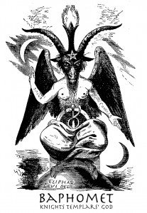 Ilustración de Baphomet en el libro ocultista  "Dogma y ritual de la alta magia" (1854). 